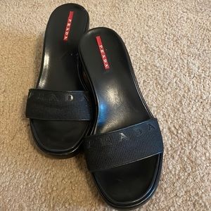 Women’s Black Prada Slide Heels 36.5